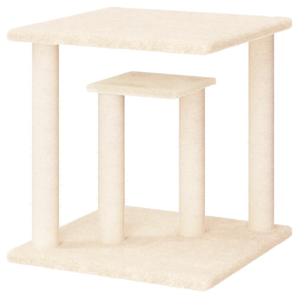 Vidaxl Postes Rascadores Para Gatos Con Plataformas Crema 50 Cm_3