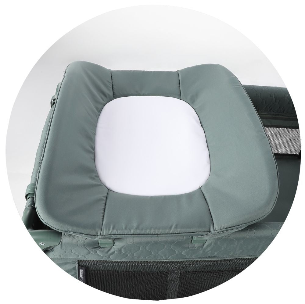 Cuna De Viaje Doble Altura Con Cambiador Y Carrusel Bella Ash Grey_4