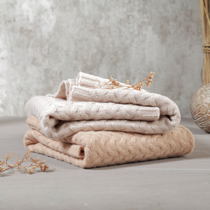 Manta De Lana Merino 75x100 Cm Beige_4