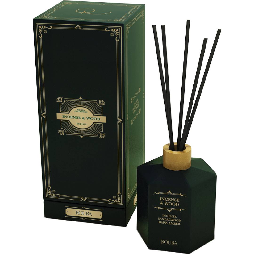 Ambientador Mikado Incenso &amp; Madeira Roura 100 ml Incenso, sândalo e Âmbar Escuro