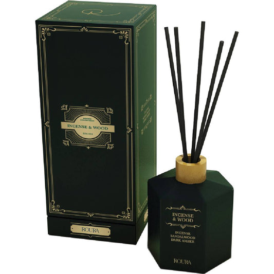 Ambientador Mikado Incenso &amp; Madeira Roura 100 ml Incenso, sândalo e Âmbar Escuro