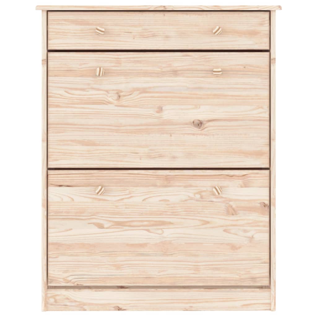 Mueble Zapatero Alta Madera Maciza De Pino 77x35x96 Cm / Vetonek_1