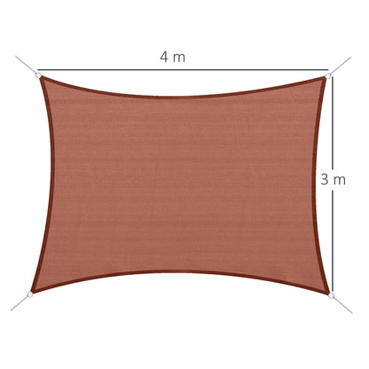 Outsunny Toldo De Vela Sombrilla Parasol Rectángulo Tejido De Poliester 185 G/m²_2