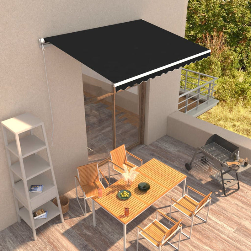 Vidaxl Toldo Retráctil Manual Gris Antracita 350x250 Cm_1