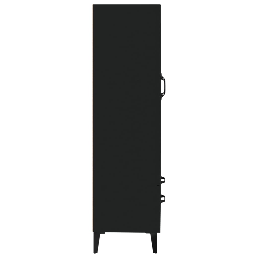 Aparador De Madera De Ingeniería Negro 70x31x115 Cm / Vetonek_2