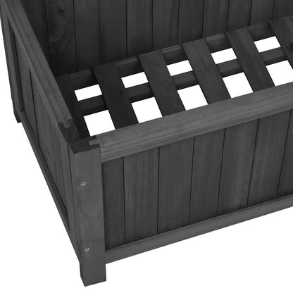 Jardinera Con Enrejado Negro 70x30x135 Cm Madera Maciza De Abeto_5