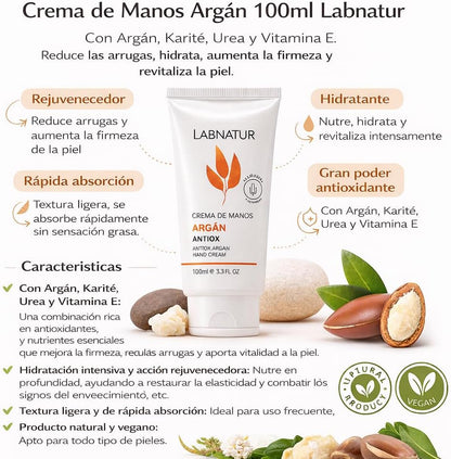Crema de Manos Argán Labnatur 100 ml | Nutritiva | Hidratante | Manos Secas_3
