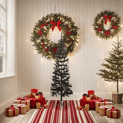 Vidaxl Árbol De Navidad Delgado Negro 150 Cm_1
