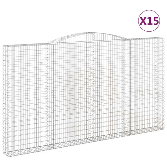 Cestas De Gaviones 15 Uds Forma De Arco Hierro 400x30x220/240cm_0