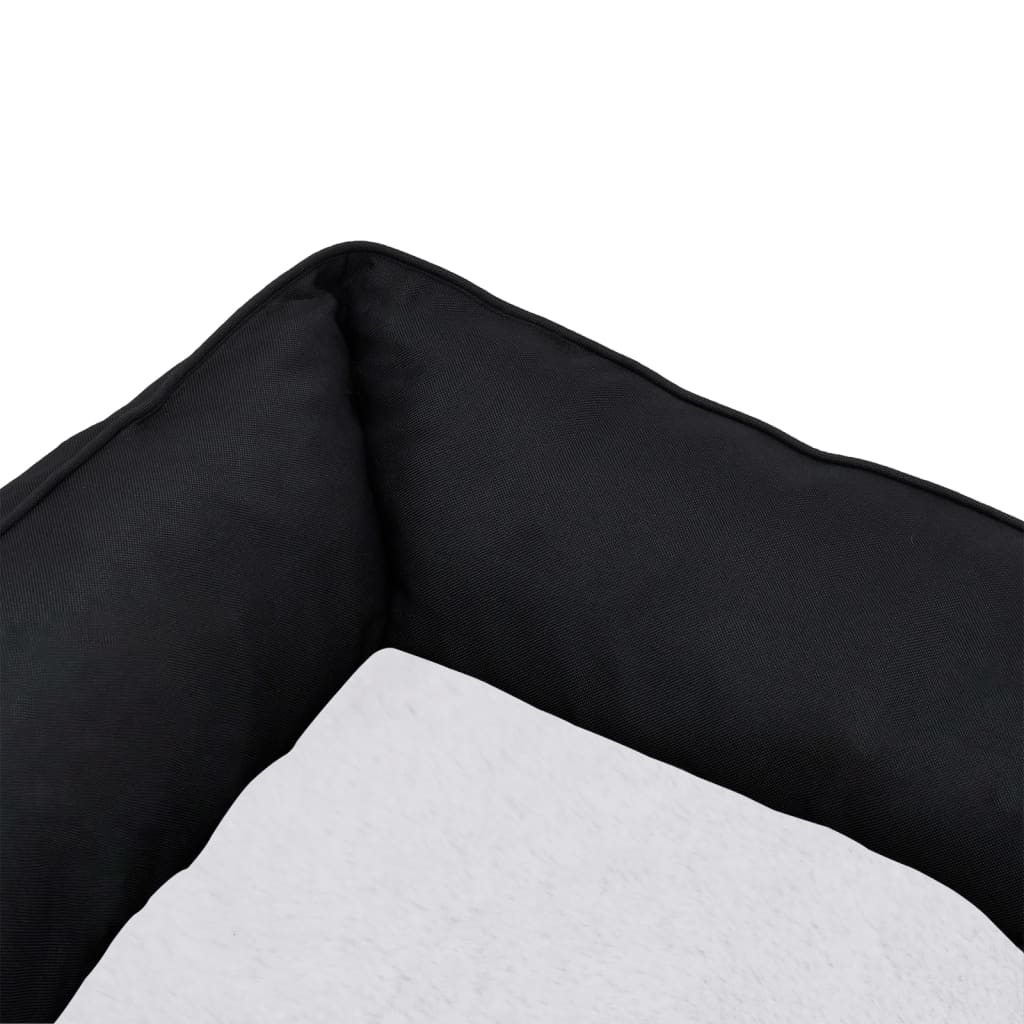 Vidaxl Cama De Perro Felpa Apariencia De Lino Negra Y Blanca_5