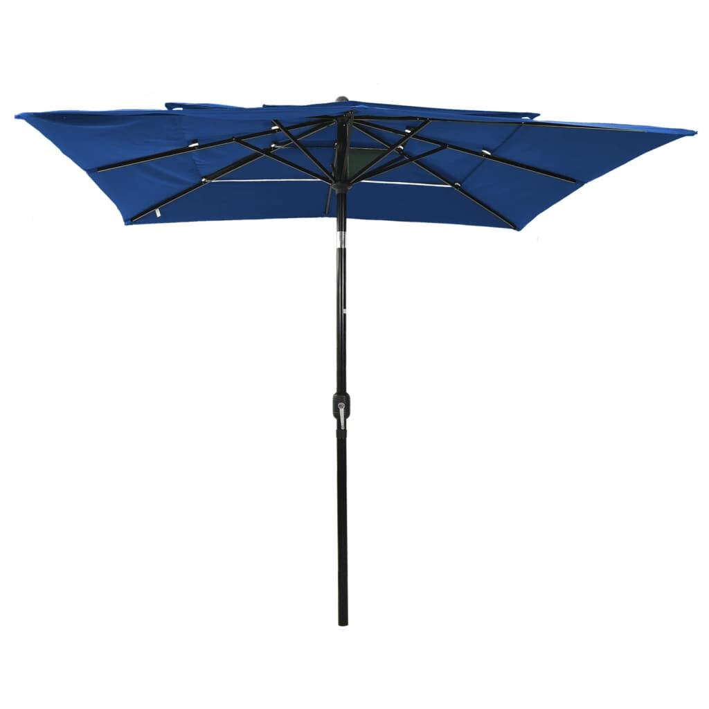 Vidaxl Sombrilla Jardín 3 Niveles Palo De Aluminio Celeste 2,5x2,5 M_1
