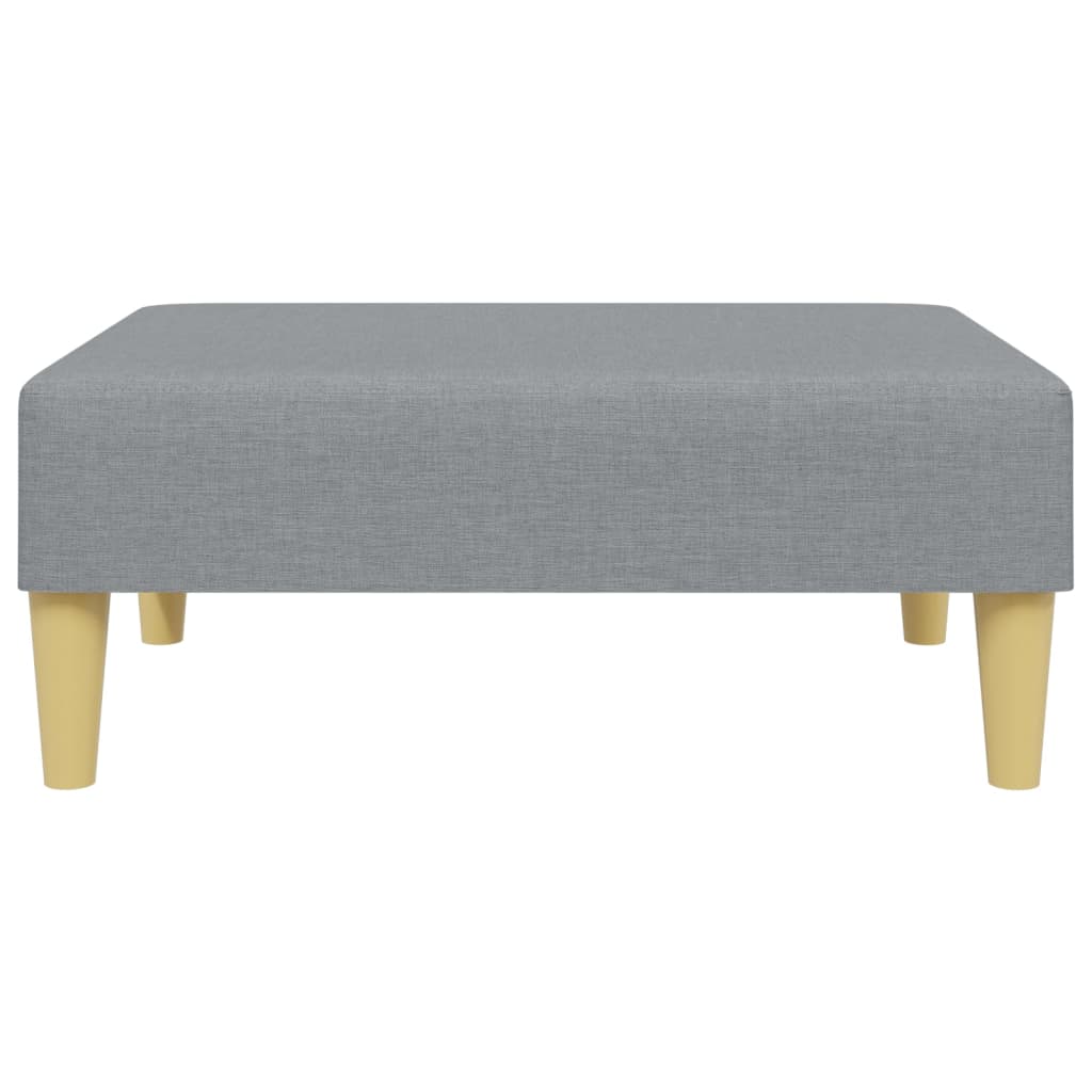 Sofá Cama De 2 Plazas Con Taburete Tela Gris Claro / Vetonek_4