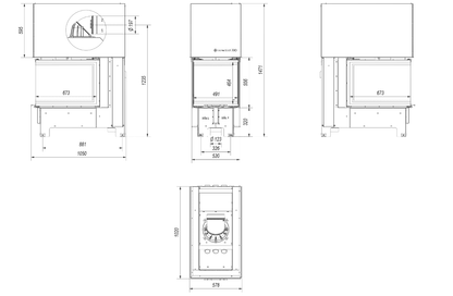 Bricosol Chimenea Nbu 500/700 11 Kw Ø 200 Puerta Elevable Thermotec Negro_4
