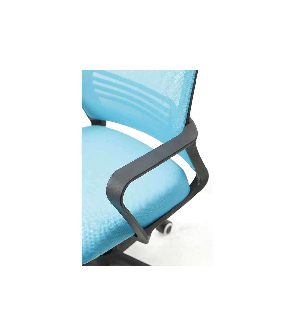 Silla Despacho De Diseño Moderno, Giratoria, Elevable, Acabado Azul, 113-123 Cm(alto)60 Cm(ancho)61 Cm(largo)_3