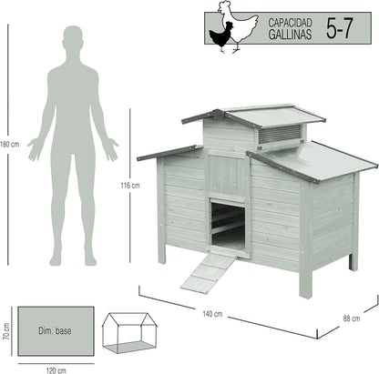 Gallinero De Madera Modelo Ottawa Para 5-7 Gallinas - Incluye Ponederos / Nidos_1