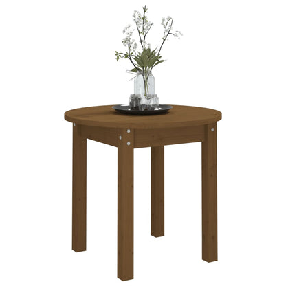 Mesa De Centro De Madera Maciza De Pino Marrón Miel Ø 45x40 Cm_2