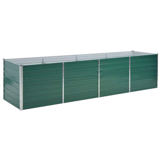 Arriate De Jardín De Acero Galvanizado Verde 320x80x77 Cm_0