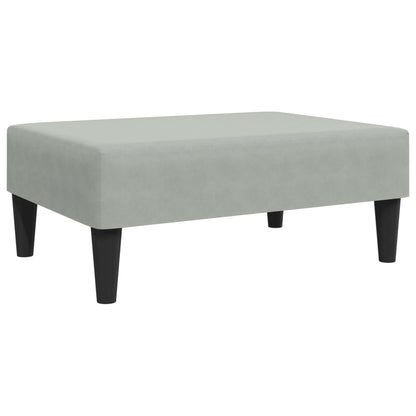 Sofá Cama De 2 Plazas Con Taburete Terciopelo Gris Claro / Vetonek_1