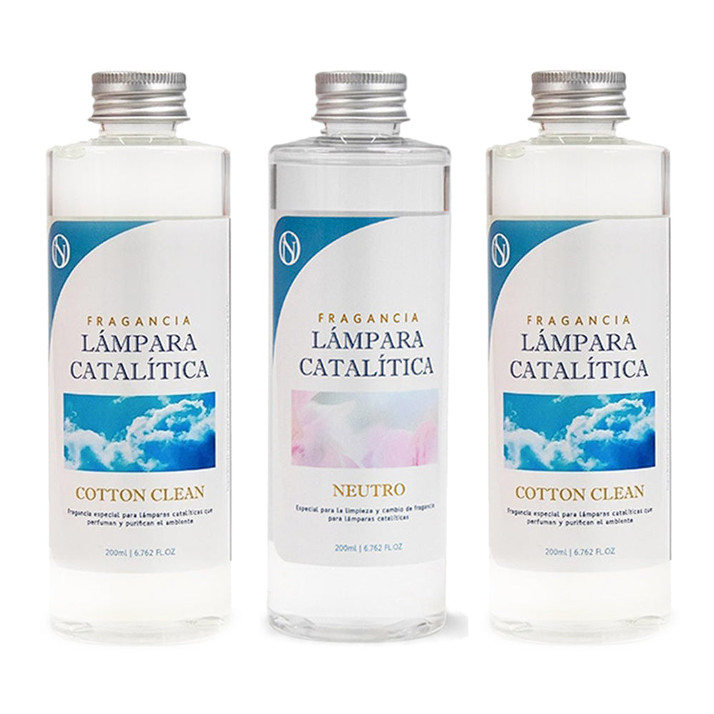 Pack 3x Fragancias Lámpara Catalítica 200ml: 2 Aroma Cotton Clean + Limpiador Neutro. Disfruta De Tu Aroma Favorito_0