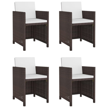 Vidaxl Set De Comedor Jardín 5 Pzas Y Cojines Ratán Sintético Marrón_1