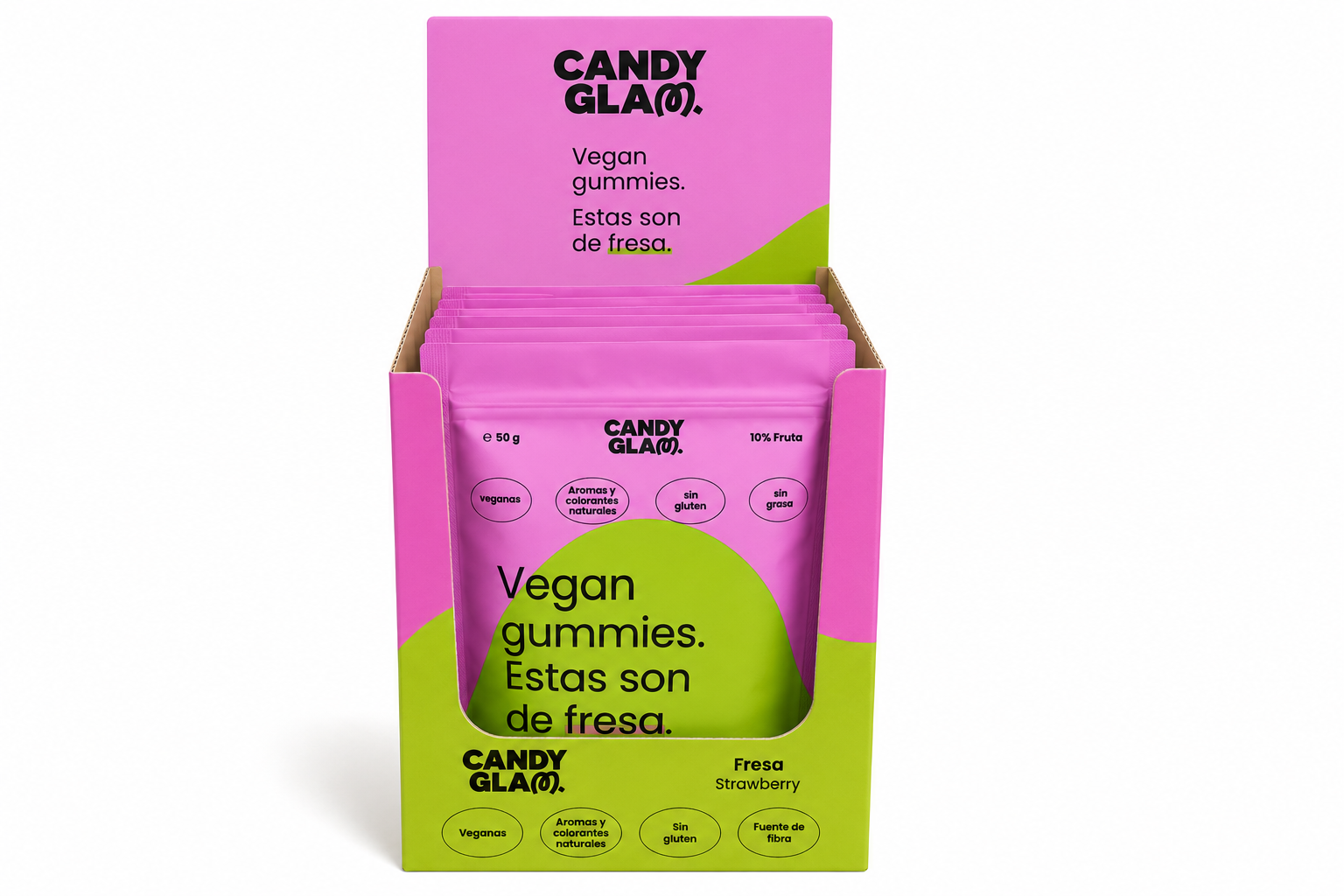 Gummies Veganas Sabor Fresa Pack 14 Bolsas - Snack Dulce Natural Sin Gluten_0