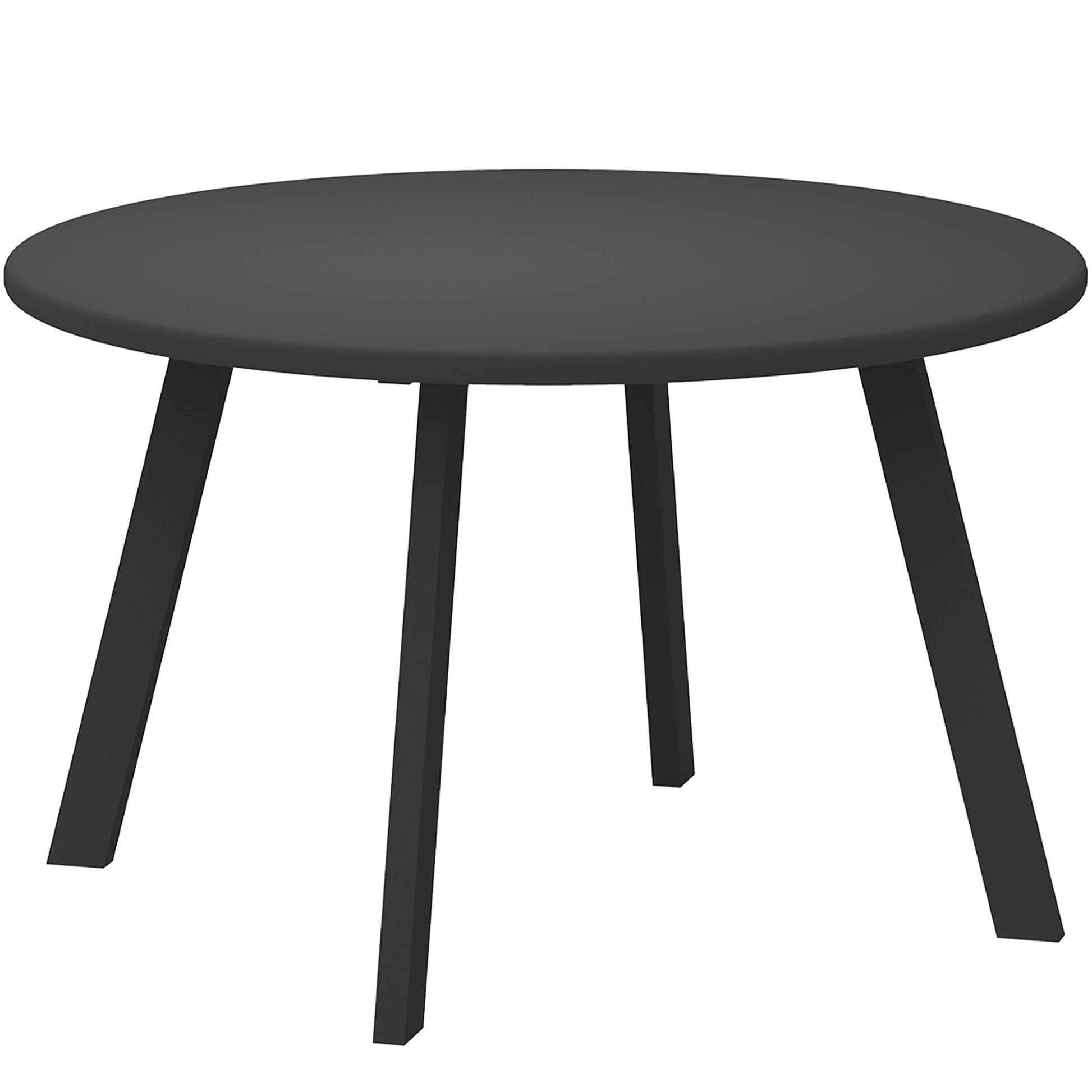 Outsunny Mesa De Centro Redonda De Metal Con Bordes Redondeados Ø70x42 Cm Gris_0