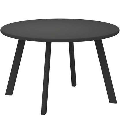 Outsunny Mesa De Centro Redonda De Metal Con Bordes Redondeados Ø70x42 Cm Gris_0