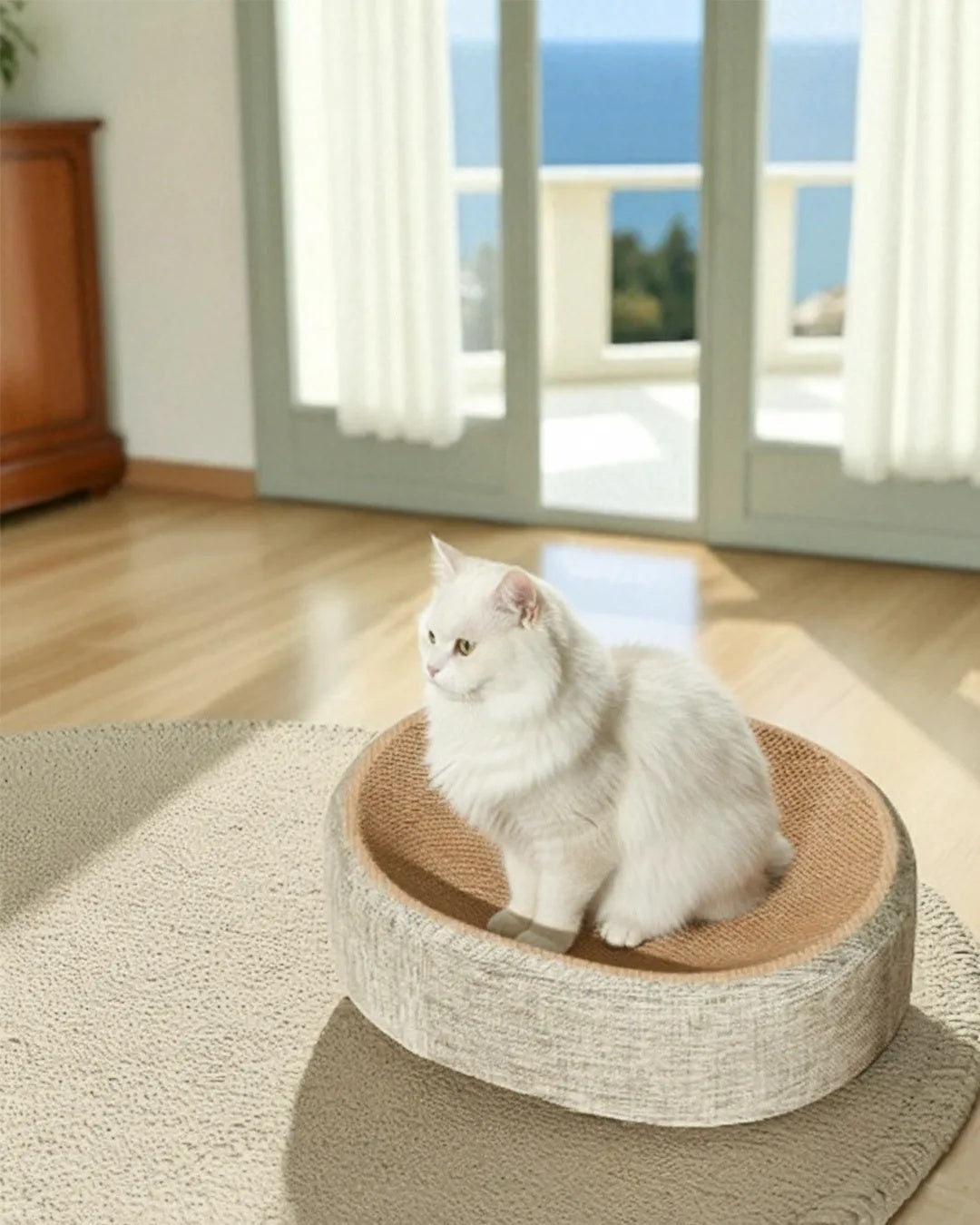 Rascador Para Gatos Caleta Tipo Cuenco 2 En 1 De Sisal Althea Living 13x43x43cm_4