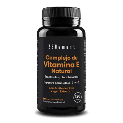 Zenement Complexo de vitamina E natural, tocoferóis e tocotrienóis, 120 comprimidos