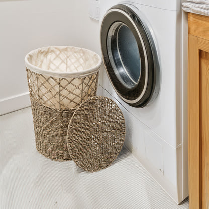Wellhome - Cesta De Mimbre Con Tapa Beige_3