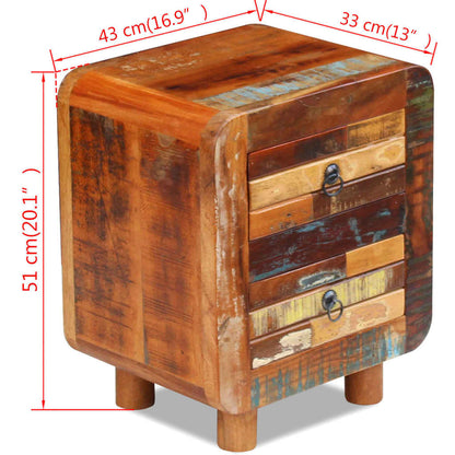 Mesita De Noche De Madera Maciza Reciclada 43x33x51 Cm_3