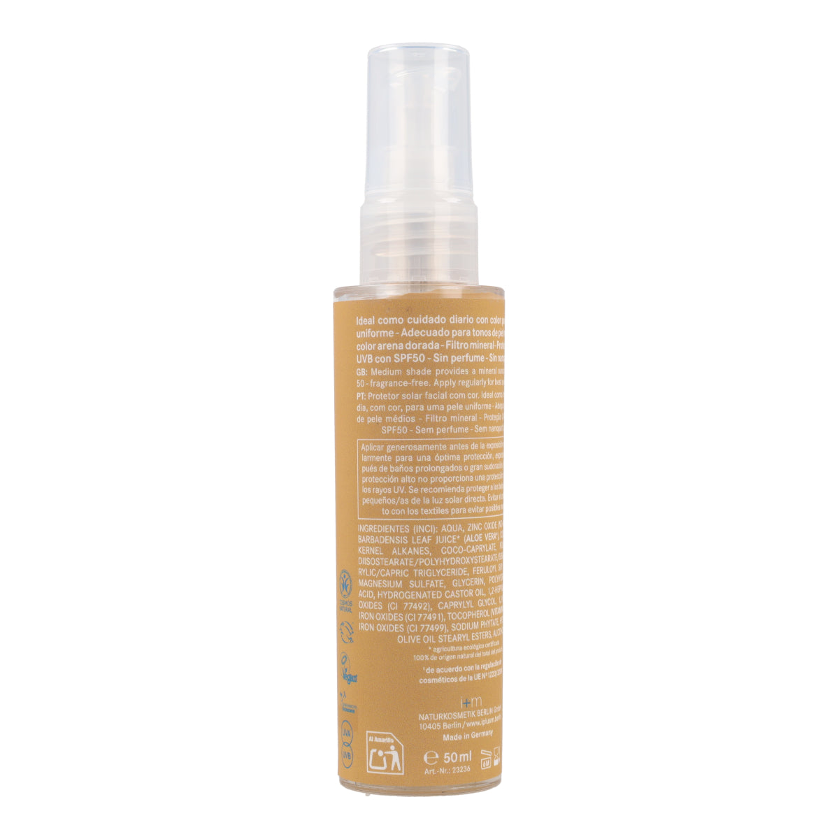 Crema facial color Medio-Dorado I+M SPF50 50 ml