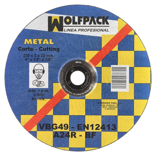 Disco Corte Abrasivo Metal 230x3,2x22 Mm.