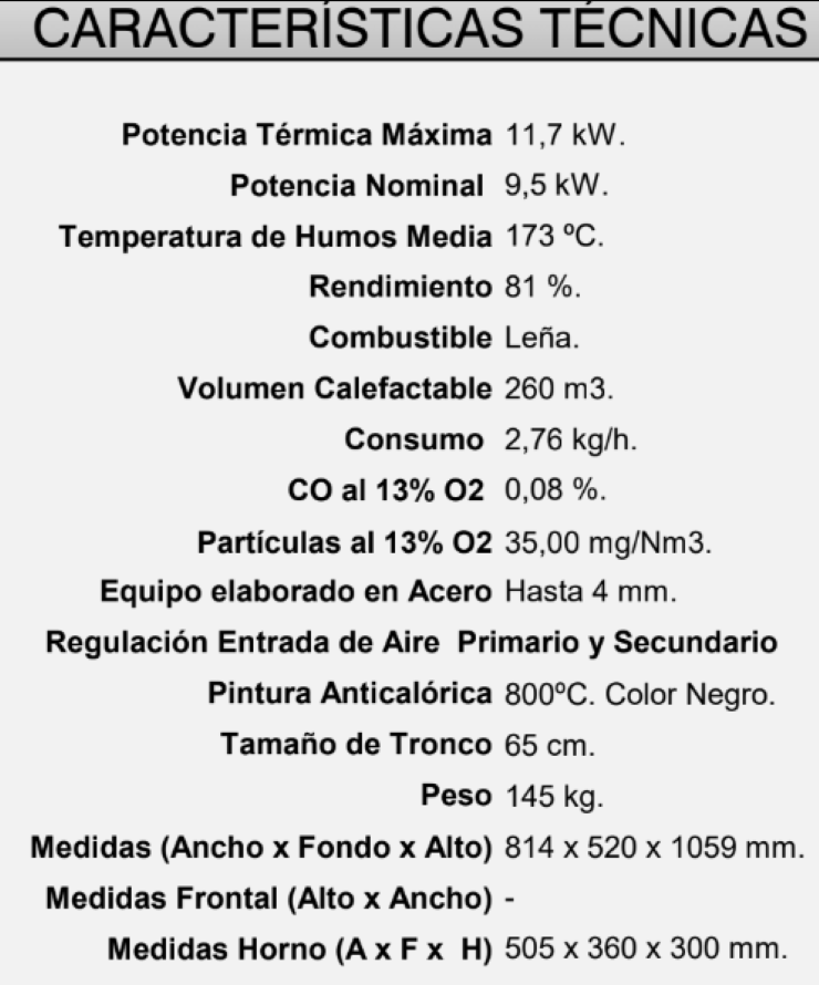 BRICOSOL Horno de leña frontal con bandeja de 50 cm FM Modelo HL-100 Interior Vermiculita_2