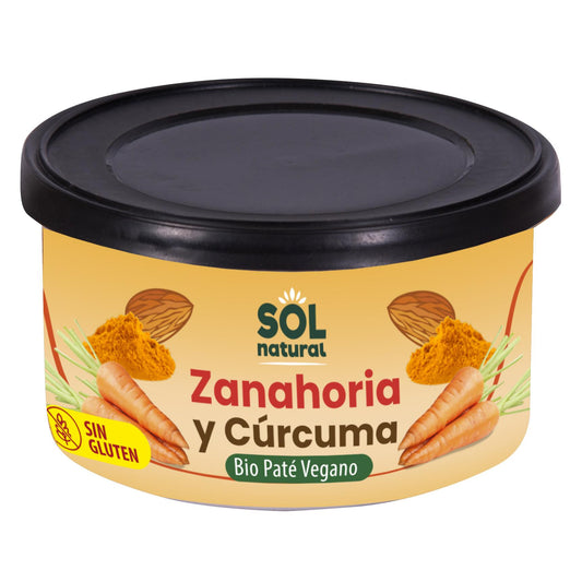 Patê Vegan de Cenoura e Cúrcuma Sem Glúten Bio Sol Natural 125 g