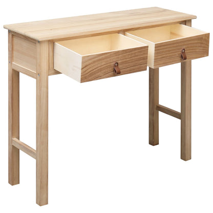 Mesa Consola De Madera Color Natural 90x30x77 Cm_0