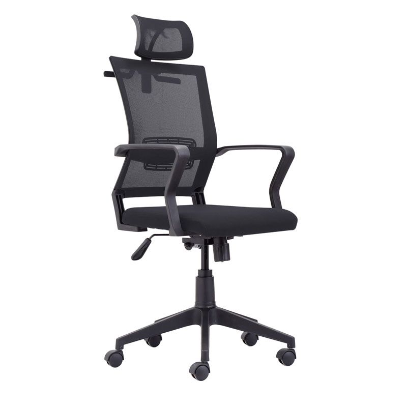 Silla De Oficina Winner Tapizado, Negro, 64 X 117–127 X 64_0