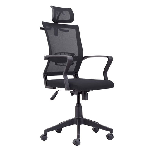 Silla De Oficina Winner Tapizado, Negro, 64 X 117–127 X 64_0