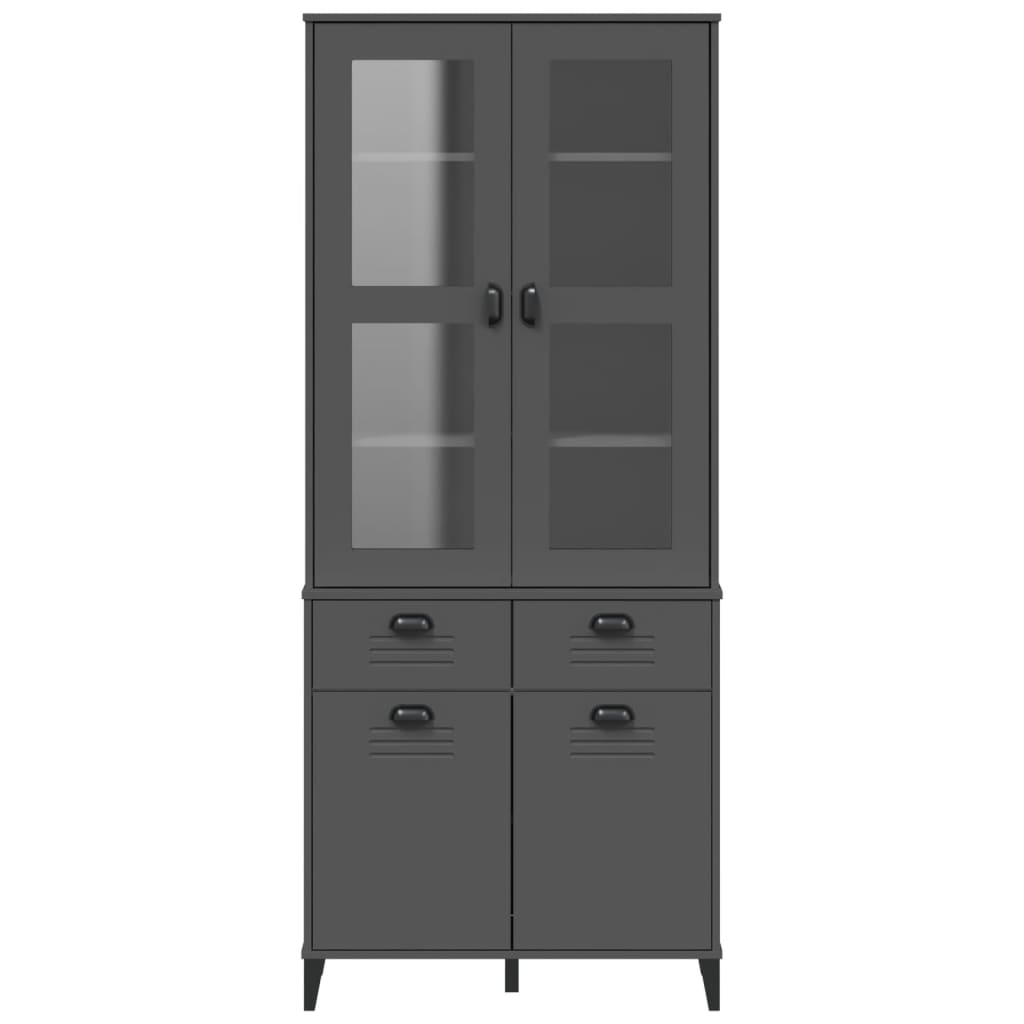 Aparador Alto Viken Madera De Pino Gris Antracita 80x40x190 Cm / Vetonek_2