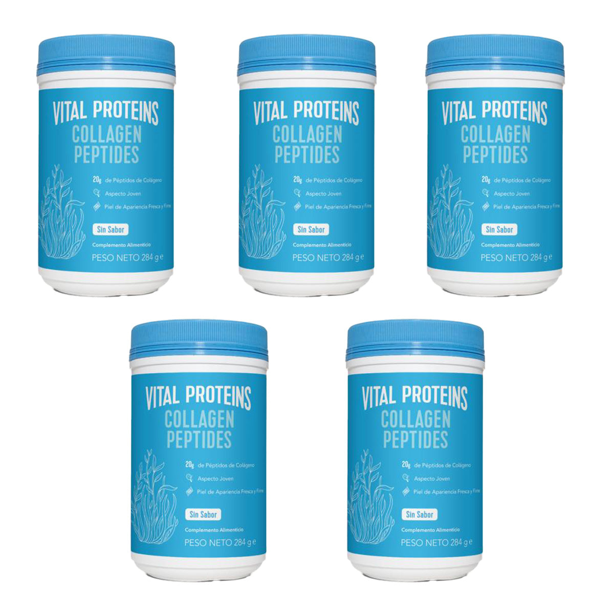 Embalagem com 5x Peptídeos de Colagénio 284g Proteínas Vitais