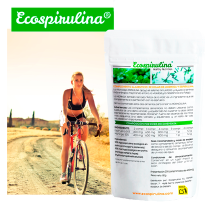 Moringa Y Espirulina Ecológicas En Comprimidos Ecospirulina 200 Comprimidos_3
