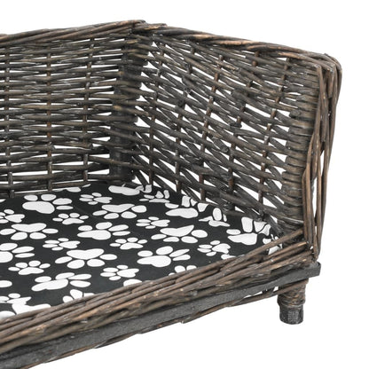 Vidaxl Cesta Para Perros Con Cojín Sauce Natural Gris 90x54x35 Cm_3