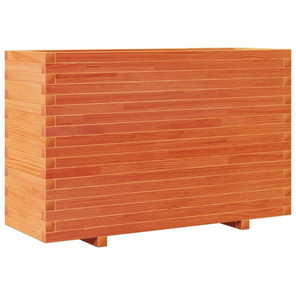Jardinera Madera Maciza De Pino Marrón Cera 110x40x72 Cm_0