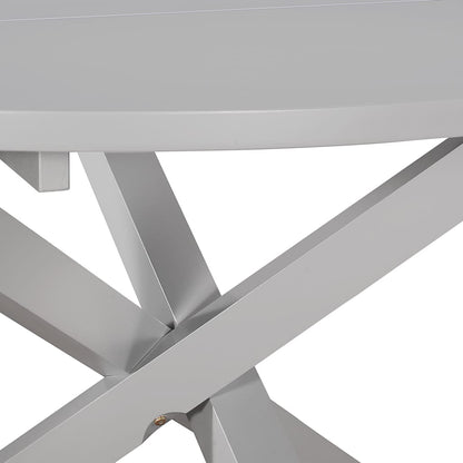 Mesa De Comedor De Mdf Gris 120x75 Cm_1