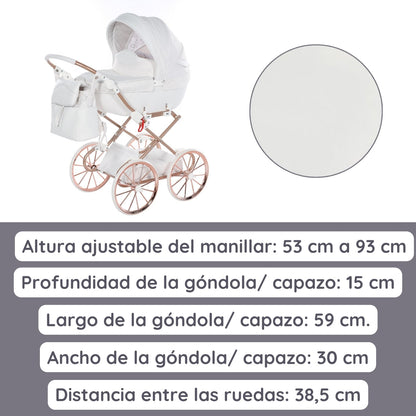 Junama Carro De Muñecas Dolce Classic | Un Carrito Elegante Para Imaginar Y Disfrutar Cada Paseo_3