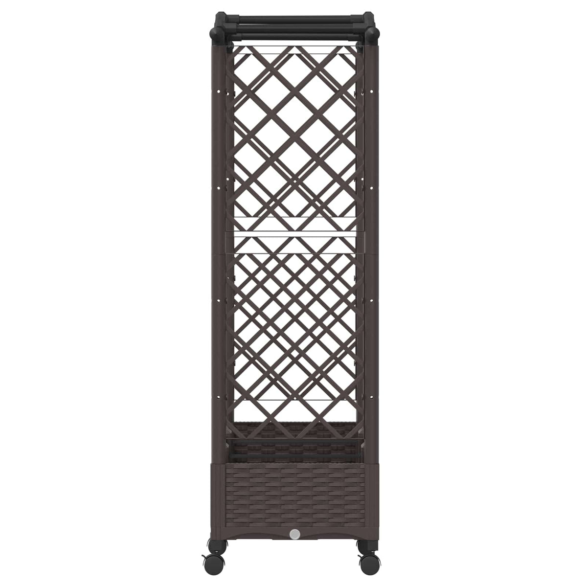 Cama Elevada Con Enrejado Y Ruedas Marrón 169 X 40 X 129 Cm Pp_4