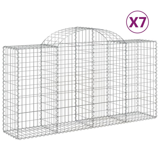 Cestas De Gaviones 7 Uds Forma De Arco Hierro 200x50x100/120 Cm_0