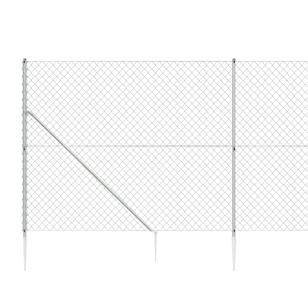 Cerca De Alambre Con Pinchos De Anclaje Plateado 1,6x10 M / Vetonek_4