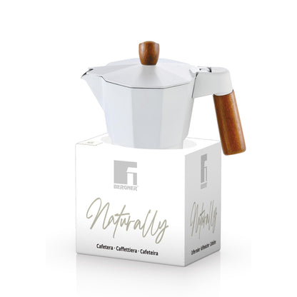Cafetera 6 Tazas Naturally En Aluminio Blanco Mate Bergner_2
