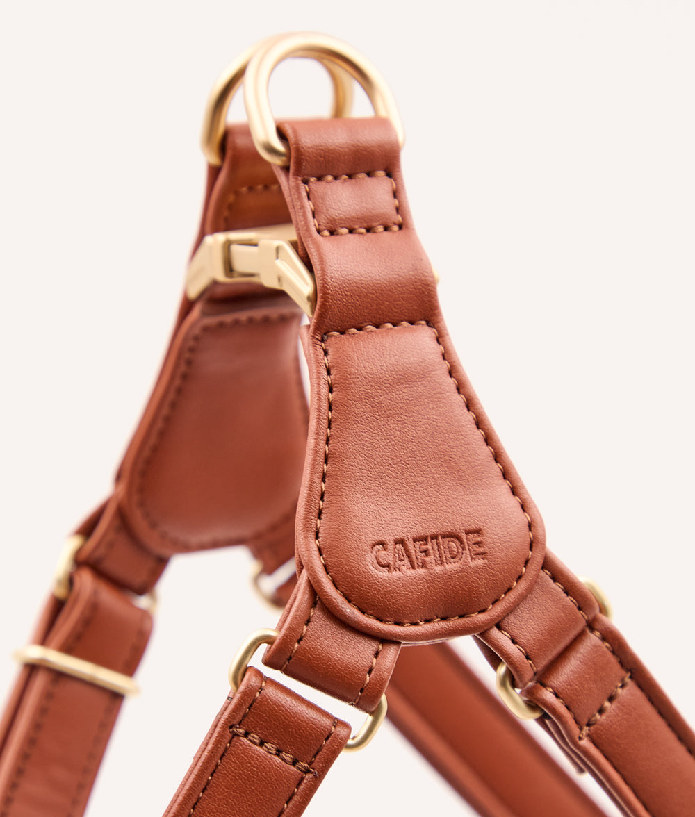 Cafide Arnés De Cuero Vegano step-in Marrón. Modelo Jala. Talla S_1